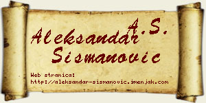 Aleksandar Šišmanović vizit kartica